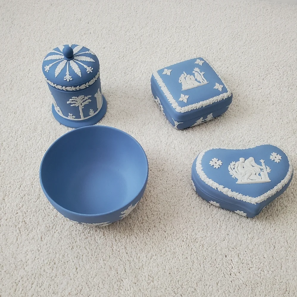 Wedgwood Jasperware Small Stamped Open Sugar Bowl